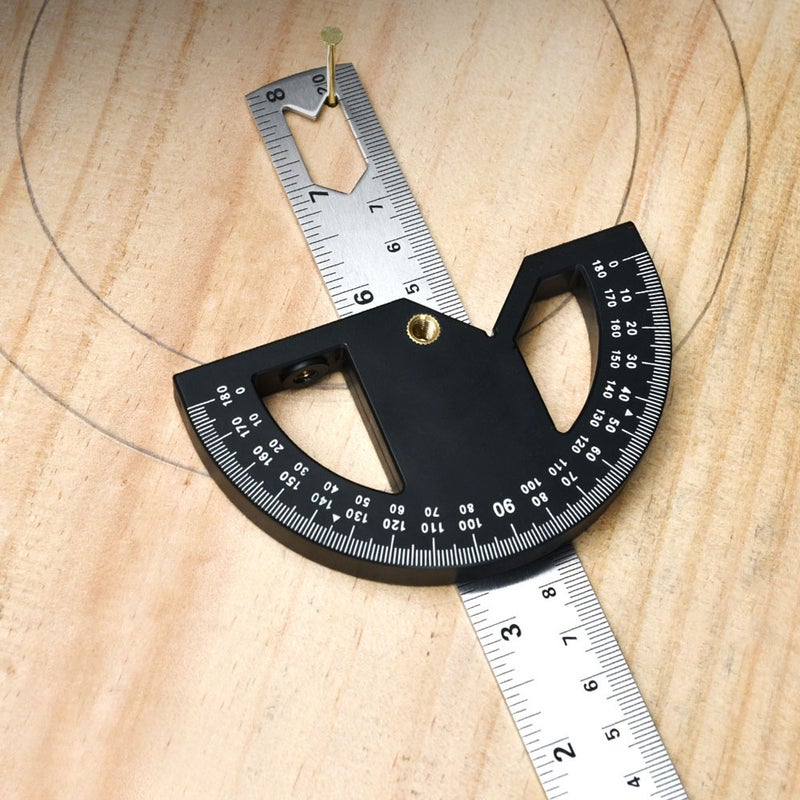 2in1 Multifunctional Magnetic Straight and Angle Measuring Ruler Woodworking Scribe Ruler Woodworking Ruler Detachable Angle Gauge Double Scales Combination Ruler with Mortise and Tenon Function - Image 3