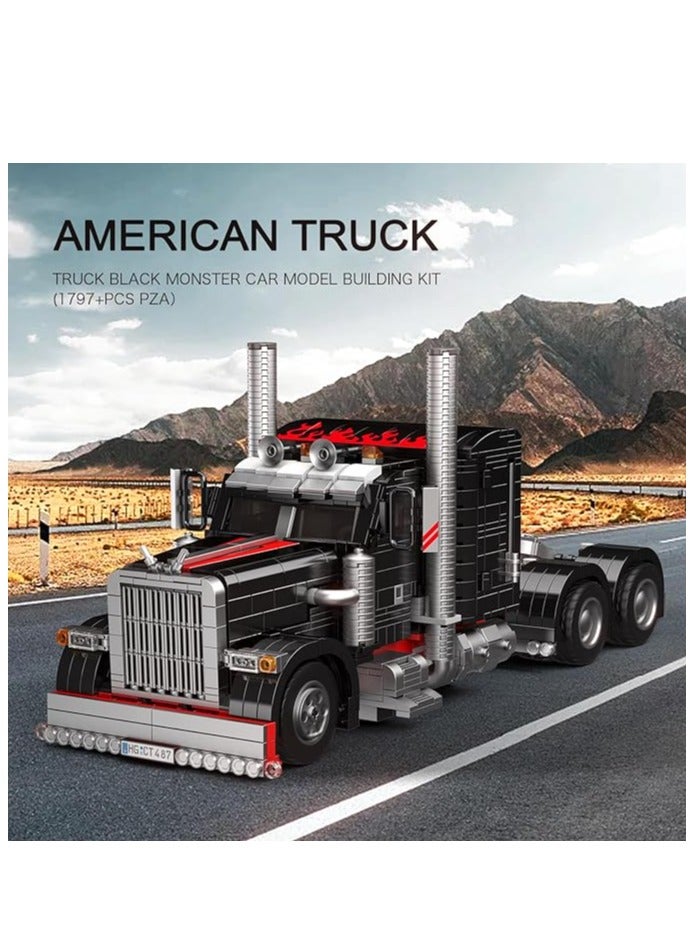 mould king 10037 Semi Truck Toys Building Sets, Collectible Trucks Vehicle Trailer Model Build and Display, For Adults and Boys Girls Kids Aged 14+ (1797 Pieces)  - Image 2
