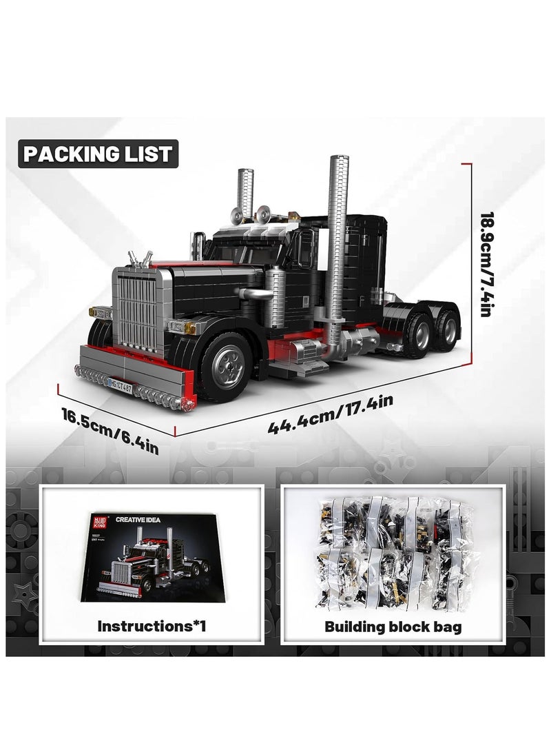 mould king 10037 Semi Truck Toys Building Sets, Collectible Trucks Vehicle Trailer Model Build and Display, For Adults and Boys Girls Kids Aged 14+ (1797 Pieces)  - Image 4