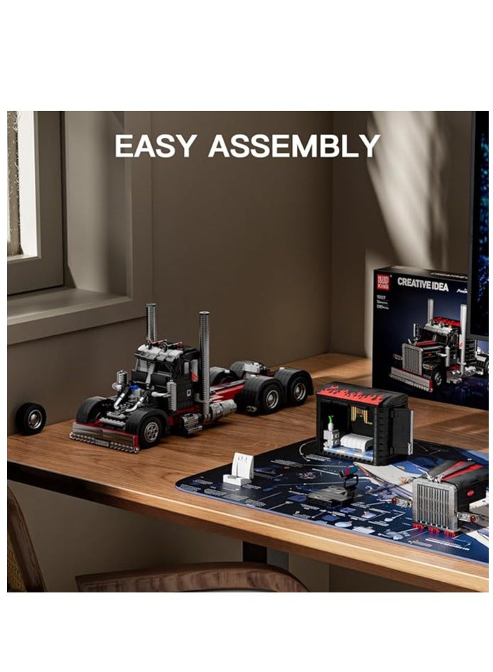 10037 Semi Truck Toys Building Sets, Collectible Trucks Vehicle Trailer Model Build and Display, For Adults and Boys Girls Kids Aged 14+ (1797 Pieces)