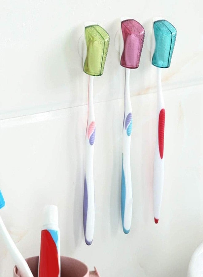 Jizlan 3Pcs Toothbrush Holder Travel Toothbrush Head Covers with Suction CupBathroom Wall Mount Suction Cup Rack Cap Cover for Bathroom Portable Suction Cup Toothbrush Holder （Multicolor ） - Image 4