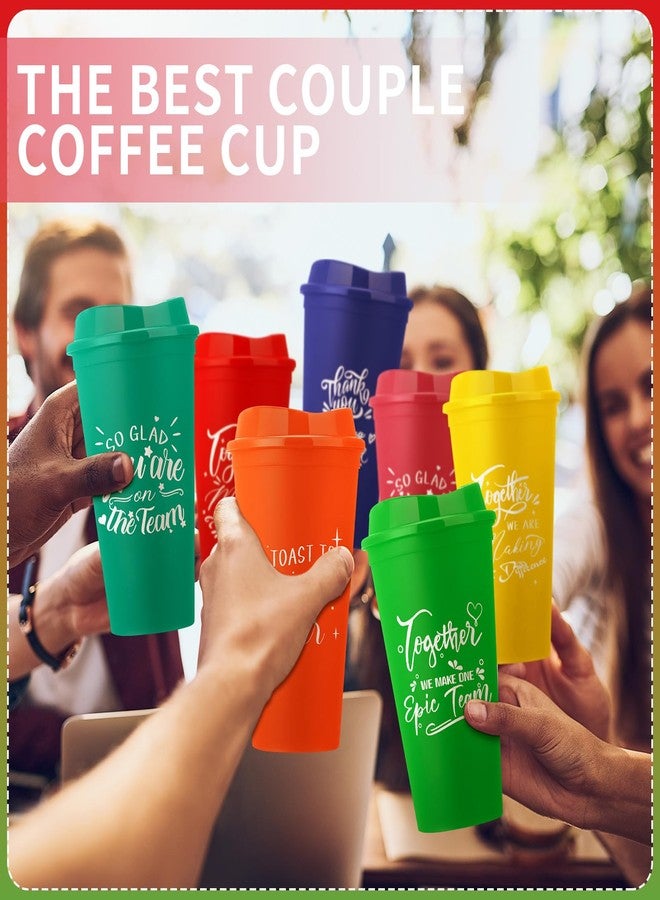 Pickmesh 15 Pcs Employee Appreciation Gifts Bulk Cna Week 16 oz Plastic Tumblers with Lids Graduation Teacher Appreciation Gifts Reusable Coffee Cups for Staff Volunteer Coworker Team (Bright Color) - Image 4