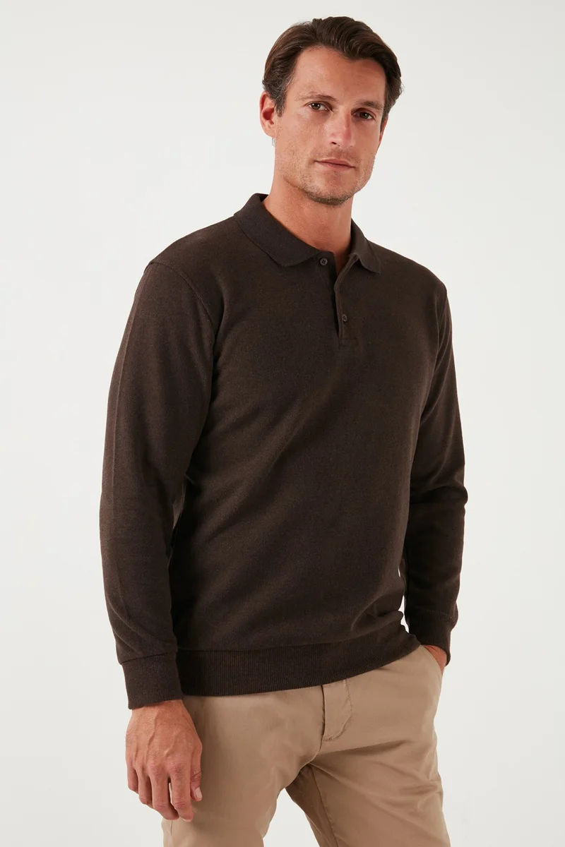 Buratti Cotton Blend Regular Fit Polo Neck Sweater Men's Sweater 456223