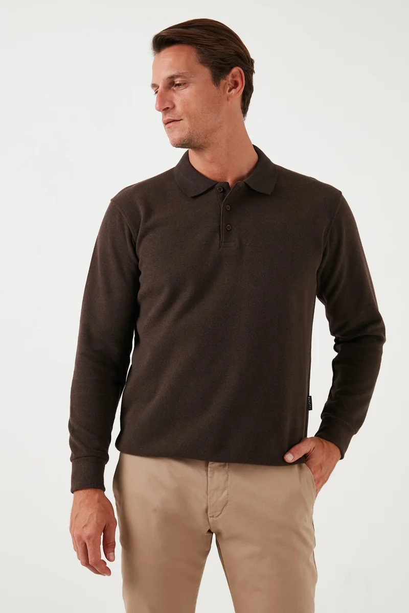 Buratti Cotton Blend Regular Fit Polo Neck Sweater Men's Sweater 456223