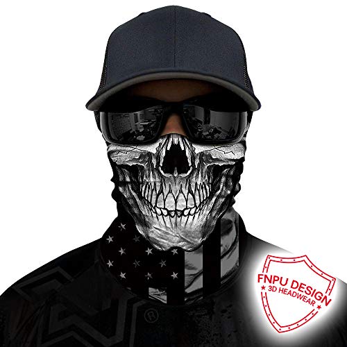 TERNNK Skull Face Mask Half Sun Dust Wind Protection, 3D Tube Mask Seamless Durable Face Mask Bandana Skeleton Face Mask Motorcycle Bike Riding Fishing Hunting Cycling Festival, Many Patterns - Image 2