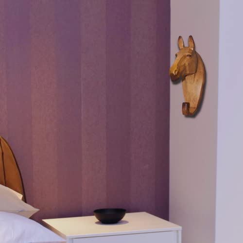 Comfy Hour Wildlife Collection Horse Head Single Coat Hook, Clothes Rack, Animal Decorative Wall Hanger, Brown, 7-inch Polyresin - Image 2