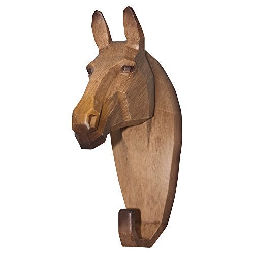 Comfy Hour Wildlife Collection Horse Head Single Coat Hook, Clothes Rack, Animal Decorative Wall Hanger, Brown, 7-inch Polyresin - Image 4