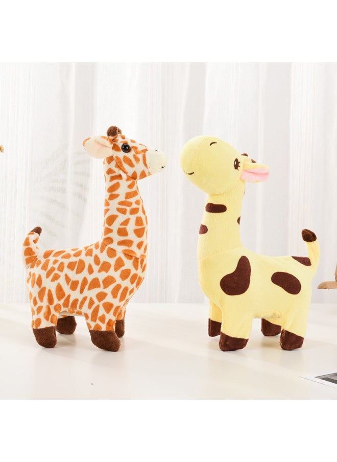 Plush Electric Simulation Giraffe Can Sing And Walk Electric Toy Pet Stall Night Market Hot Wholesale-Color:Music Giraffe [Orange]]  - Image 2