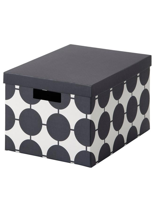 Green Tiger Storage Box With Lid, White Black/Dotted, 25X35X20 Cm - Image 1