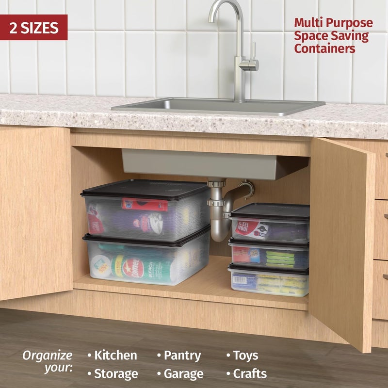 Signoraware Plastic Storage Containers with Lids - 11L Storage Bins with Lids – Airtight Plastic Storage Bins for Food Storage, Pet Food, Rice– Stackable Clear Organizing Bins for Toy Storage, Garage, Pantry - Image 2