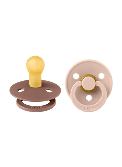 BIBS 2 Pieces Pacifier Size 1Baby 0 - 6M Woodchuck/Blush