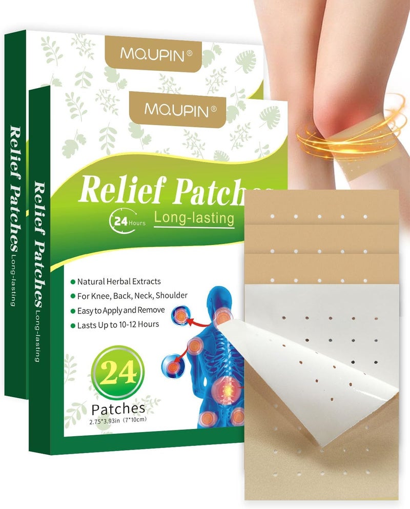 MQUPIN MQUPIN 48Pcs Patches, 2 in 1 Knee Patches, Natural Herbal Heat Patch for All Parts of Body, Back, Neck, Shoulders, Knee Patches
