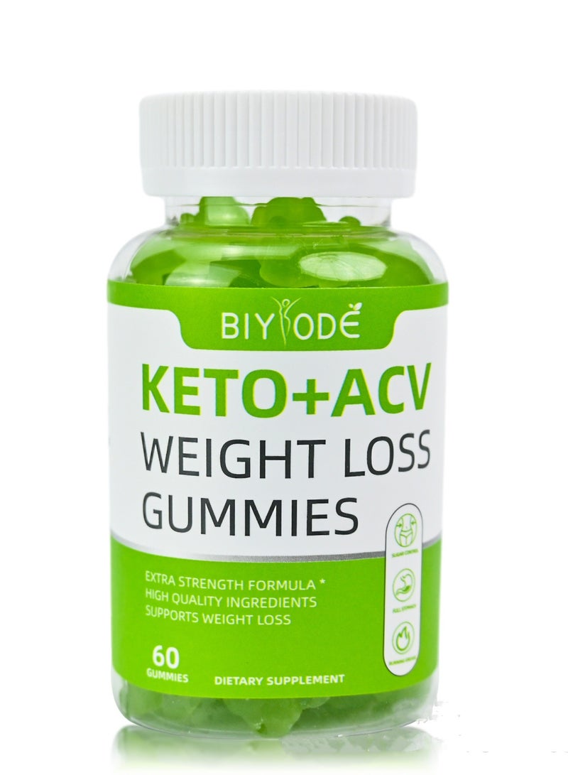 بيودي علكات فقدان الوزن Keto Acv Slimming Apple Gummy، تحسين التمثيل الغذائي، حرق الدهون، تثبيط الشهية، مكمل غذائي 60 علكة - Image 1