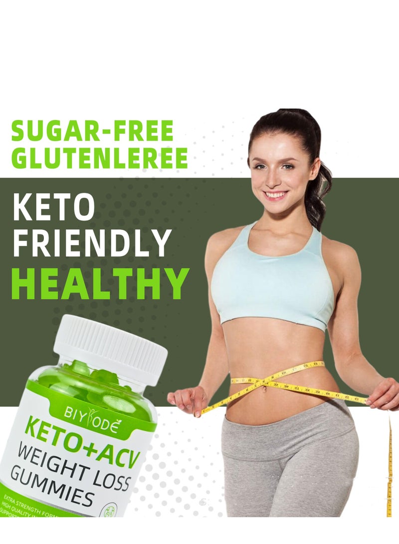بيودي علكات فقدان الوزن Keto Acv Slimming Apple Gummy، تحسين التمثيل الغذائي، حرق الدهون، تثبيط الشهية، مكمل غذائي 60 علكة - Image 2