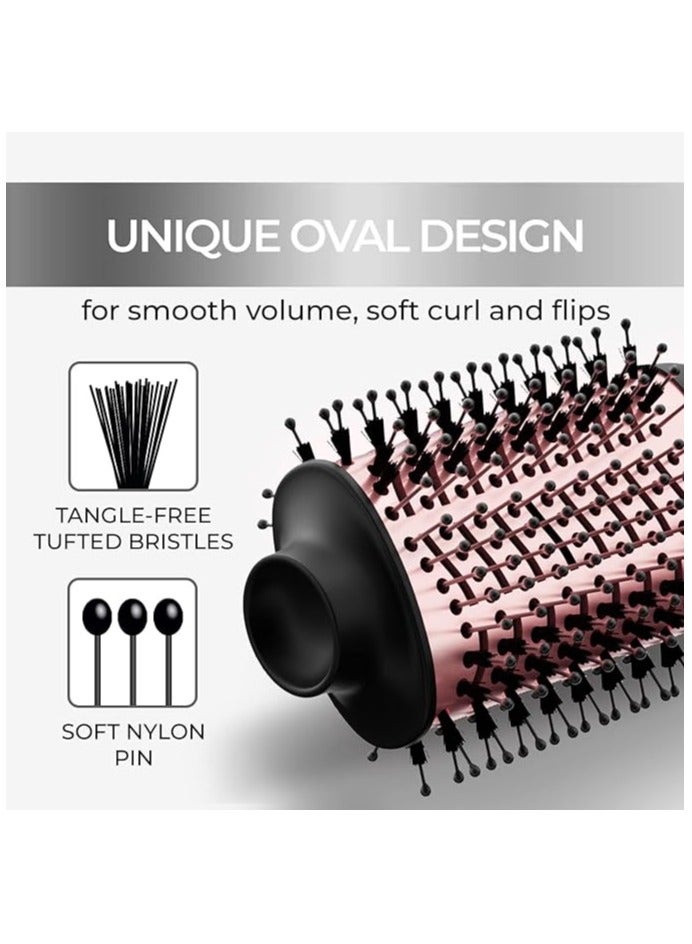 REBENUO REBUNE 1300W Mini Hot Air Brush One-Step Volumizer Negative Ion Infrared Hair Care Anti-Frizz Blowout Hair Dryer Brush for Straightening Curling Hair Styler RE-2100 (Black&Gold) - Image 3