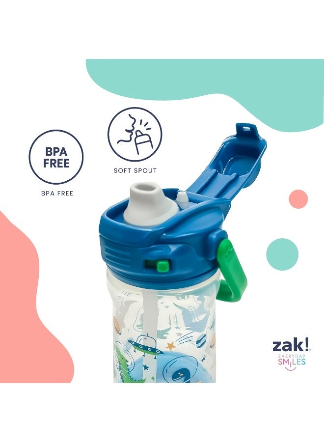 Zak Designs Sesame Street Beacon Kid Water Bottle for Travel or At Home, 12oz Plastic is Durable and Leak-Proof with Liquid Lock Spout, Cover, Carry Handle, Protective Base (Elmo & Friends) - Image 5