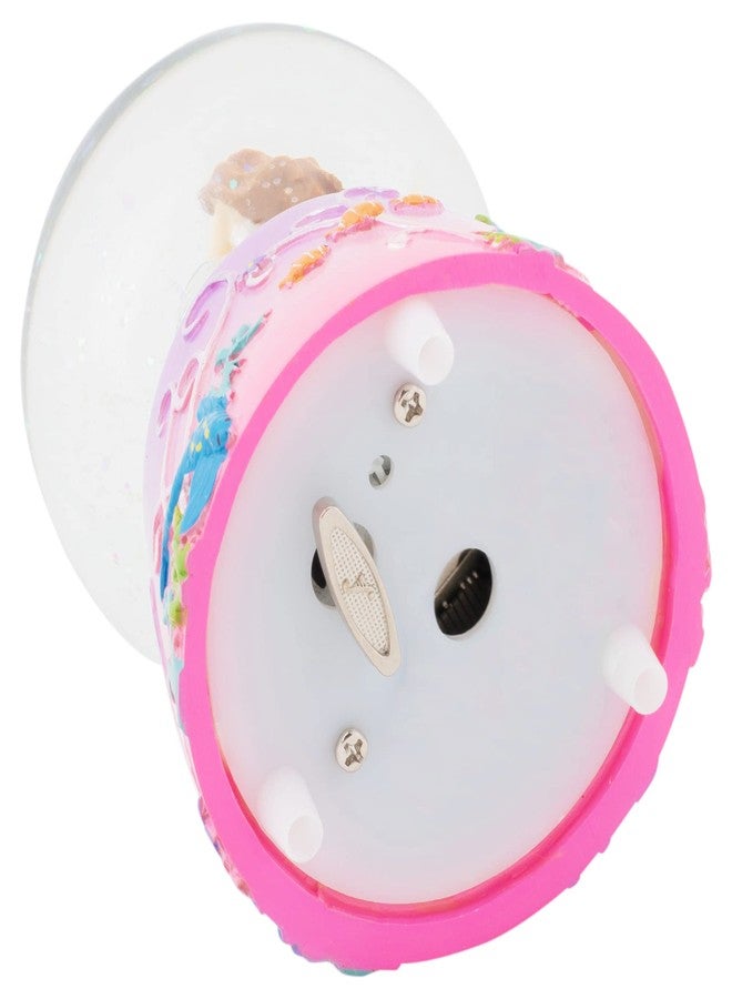 إيلانز ديزاينز تصميمات إيلانز: حورية البحر والسمكة على خلفية أرجوانية، كرة ثلجية مائية لامعة متينة بقطر 80 مم، تُعزف لحن "البحر الجميل"، تُوضع على الطاولة أو الخزانة أو المنضدة الجانبية. - Image 4