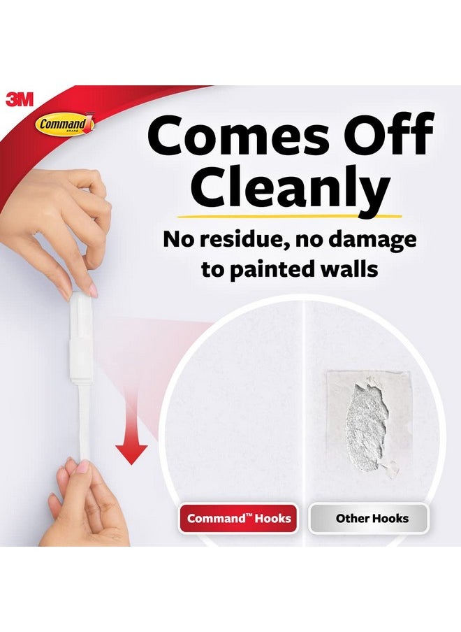 Command Self Adhesive Plastic Damage Free Wall Hooks, 1 Large Hook And 2 Strips Holds 2.2Kg, (White)  - Image 4
