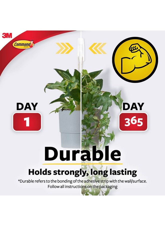 Command Self Adhesive Plastic Damage Free Wall Hooks, 1 Large Hook And 2 Strips Holds 2.2Kg, (White)  - Image 3