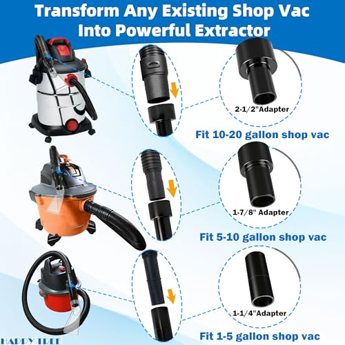 Happy Tree Universal Fits All Brands Shop Vacs with 212 178 114 Adapter Clear Extraction Accessory for Auto Detailing Shop Vac Extractor Attachment Kit for WetDry Vacuum Cleaners - Image 3