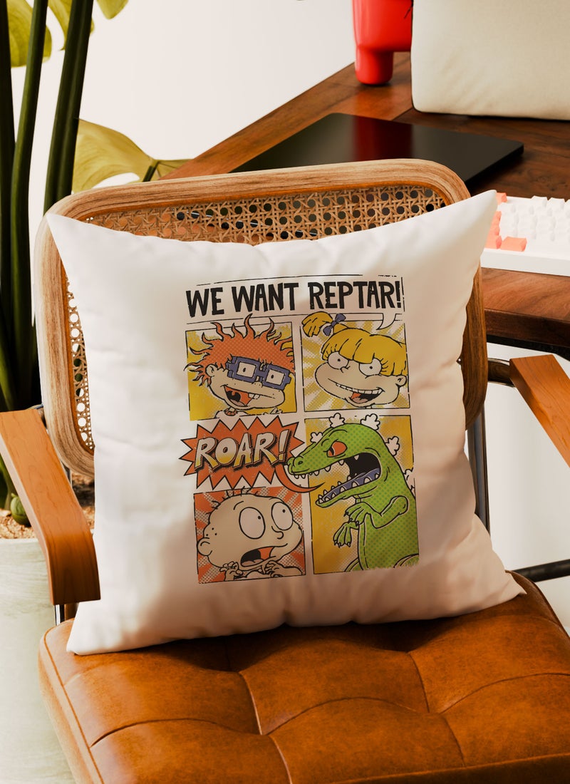 LOUD UNIVERSE Decorative Cushion We Want Reptar Roar Dinosaur Funny Comic Couch Cushion - Image 3