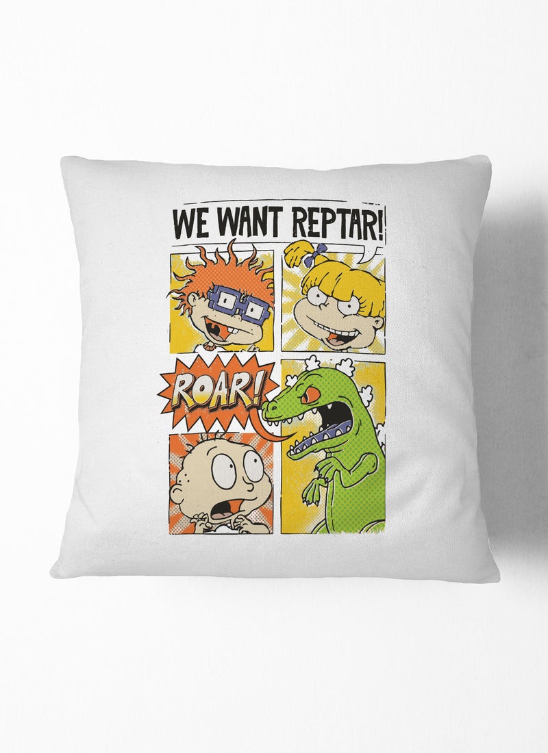 LOUD UNIVERSE Decorative Cushion We Want Reptar Roar Dinosaur Funny Comic Couch Cushion - Image 1
