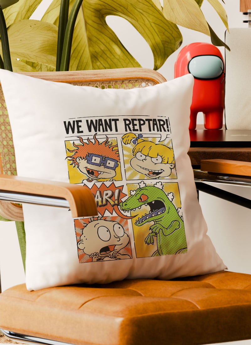 LOUD UNIVERSE Decorative Cushion We Want Reptar Roar Dinosaur Funny Comic Couch Cushion - Image 4