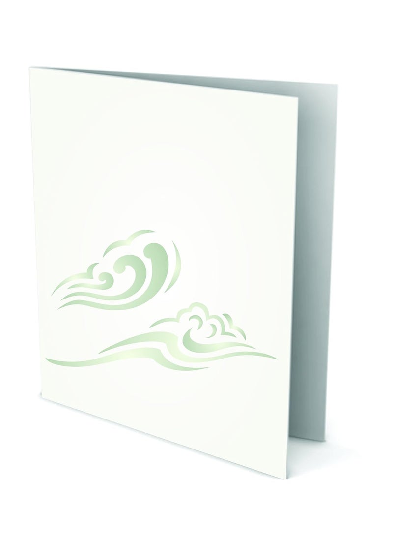 Usnyabni Waves Stencil - 8.5 x 8.5 inch (L) - Reusable Ocean Sea Wave Water Effect Wall Stencil Template - Use on Paper Projects Scrapbook Journal Walls Floors Fabric Furniture Glass Wood etc.  - Image 4