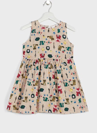 Girls All Over Printed Striped Dress