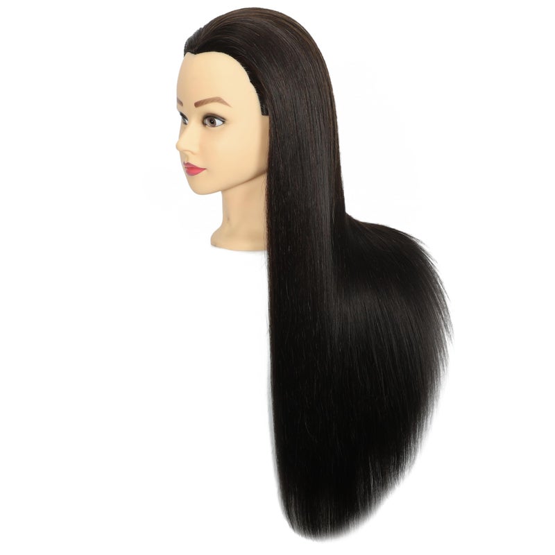 weiran Mannequin Head Human Hair for Professional Braiding and Cosmetology Training - Realistic Hairdresser Practice Doll with Strong Clamp - Image 4