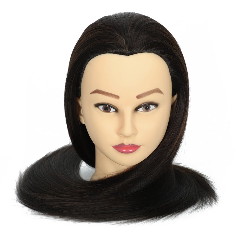 weiran Mannequin Head Human Hair for Professional Braiding and Cosmetology Training - Realistic Hairdresser Practice Doll with Strong Clamp - Image 5