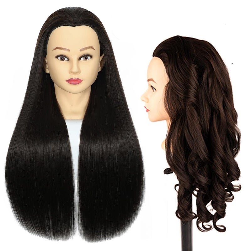 weiran Mannequin Head Human Hair for Professional Braiding and Cosmetology Training - Realistic Hairdresser Practice Doll with Strong Clamp - Image 1