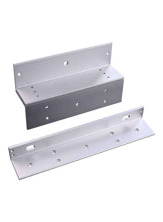 تومفيجن قفل على شكل حرف Z وحرف L للباب من الداخل سلسلة 600 رطل/ 280 كجم ومحكم للإغلاق بقفلٍ مغناطيسي كهربائي فضي - Image 1