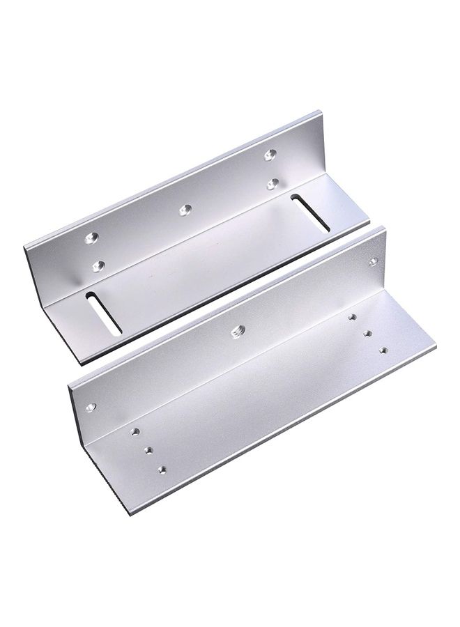 تومفيجن قفل على شكل حرف Z وحرف L للباب من الداخل سلسلة 600 رطل/ 280 كجم ومحكم للإغلاق بقفلٍ مغناطيسي كهربائي فضي - Image 2