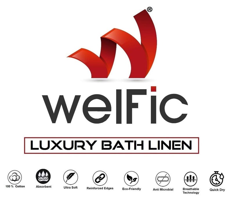 Welfic Feather Touch Highly Quik Absorbent Super Soft Organic Cotton Bath Towel Black - Image 5