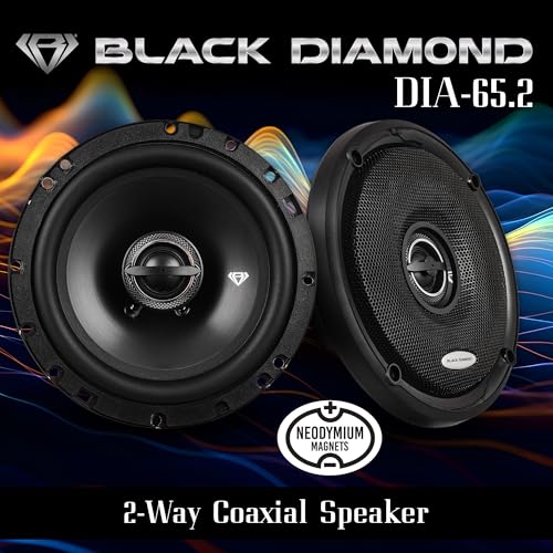 BLACK DIAMOND DIA-65.2 6.5" Car Coaxial Speakers 2 Way 120 Watts 4-Ohm Stereo Replacement Upgraded 6.5 Door Speakers - Removable Grill Included (Sold in Pairs) - Image 2