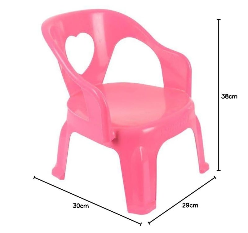 AADB International AADB Plastic Samruddhi Special Plastic Chair Modern Comfortable with Arm and Backrest for Study Play Chairs for Home Dining Room_ Pink Color Pack of 1 - Image 2
