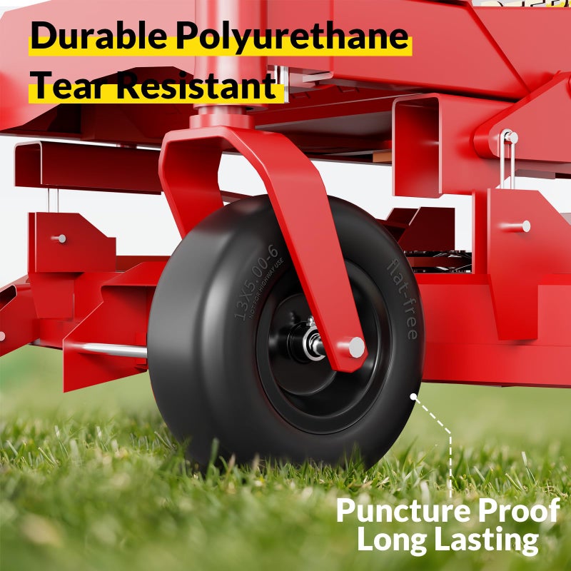 RONPOW 13x5.00-6 Flat Free Lawn Mower Tire and Wheel, 13x5x6 Solid Front Tires for Zero Turn Mower, 500Lbs Load, 3/4", 5/8" and 1/2" Bearings, 4.33"-6.73" Hub Spacers, 2Pack Black, TRK-TIR-1356FFBK - Image 3