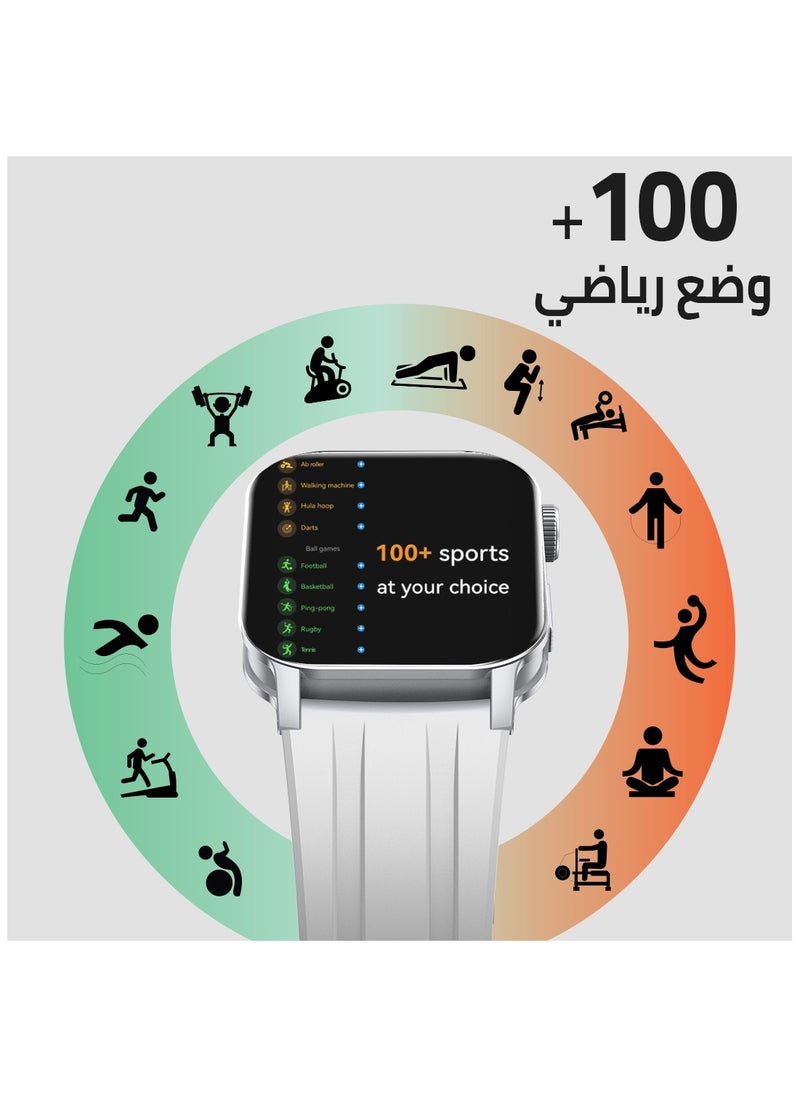 كاردو - سمارت واتش X أبيكس – ساعة ذكية رياضية – شاشة AMOLED 2.01 إنش – مكالمات بلوتوث، مساعد ذكي – تتبع صحة ونبض القلب – 100+ وضع رياضي – مقاومة للمياه IP68 –  متوافقة مع Android وiOS - Image 1