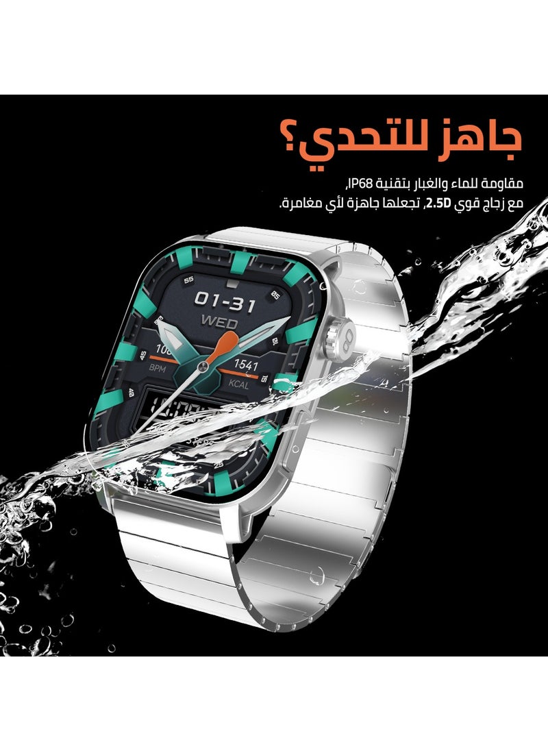كاردو - سمارت واتش X أبيكس – ساعة ذكية رياضية – شاشة AMOLED 2.01 إنش – مكالمات بلوتوث، مساعد ذكي – تتبع صحة ونبض القلب – 100+ وضع رياضي – مقاومة للمياه IP68 –  متوافقة مع Android وiOS - Image 1