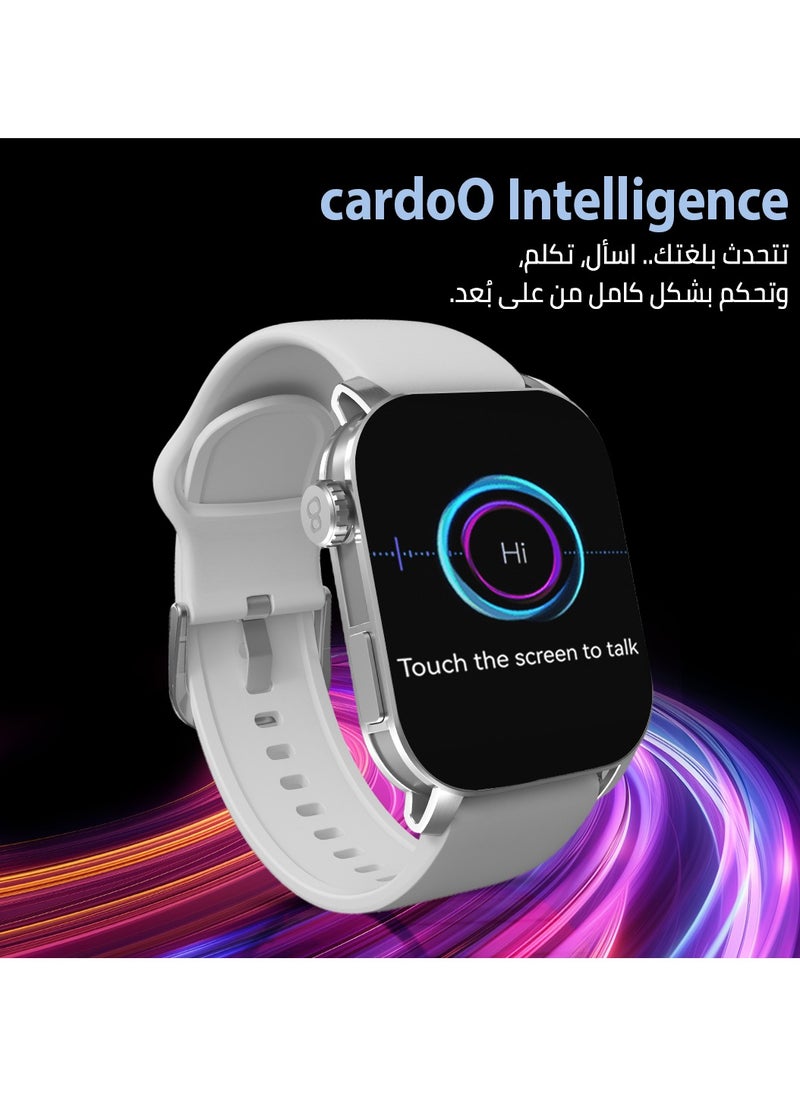 كاردو - سمارت واتش X أبيكس – ساعة ذكية رياضية – شاشة AMOLED 2.01 إنش – مكالمات بلوتوث، مساعد ذكي – تتبع صحة ونبض القلب – 100+ وضع رياضي – مقاومة للمياه IP68 –  متوافقة مع Android وiOS - Image 1
