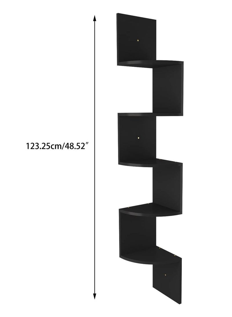 Home Gallery zig zag Shelves Corner 5 Tier natural wood - Image 2
