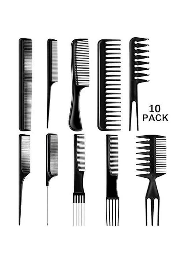 BANIRA Professional Hair Comb Set, 10 Piece Salon Styling Tools, Black - Image 2
