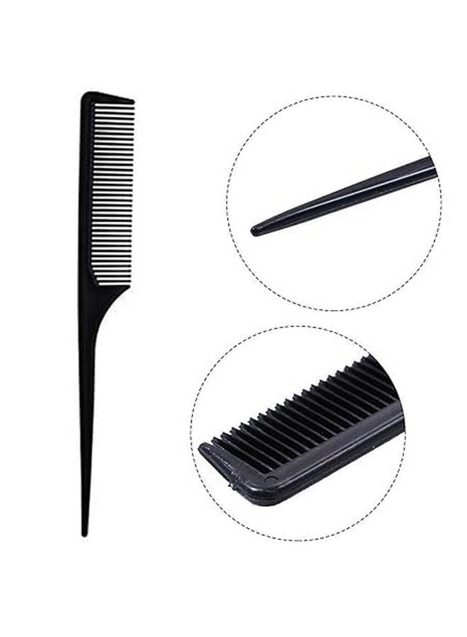 BANIRA Professional Hair Comb Set, 10 Piece Salon Styling Tools, Black - Image 5
