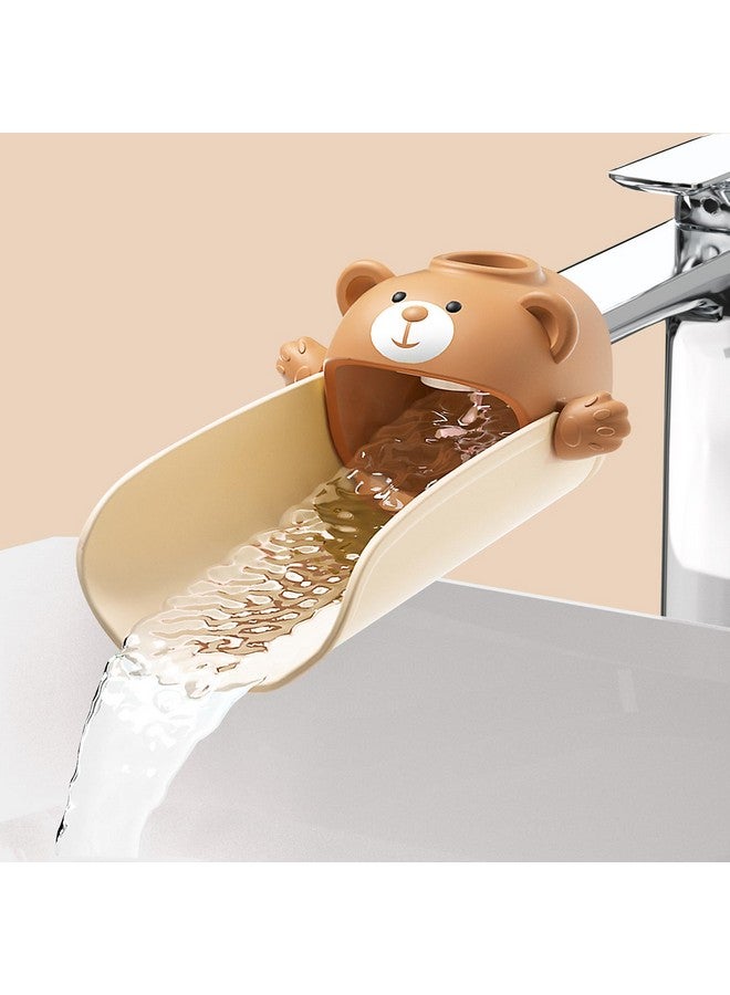 SKYROKU Faucet Extender For Toddlers, Sink Extenders With Temperature Sensitive For Kids Hand Washing Sink Faucet Extension,Suitable For Bathroom Sink, Kitchen,Bathtub (Brown)  - Image 1