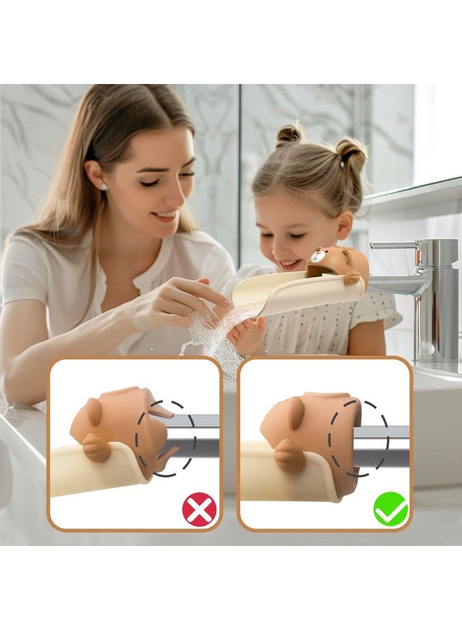 SKYROKU Faucet Extender For Toddlers, Sink Extenders With Temperature Sensitive For Kids Hand Washing Sink Faucet Extension,Suitable For Bathroom Sink, Kitchen,Bathtub (Brown)  - Image 3