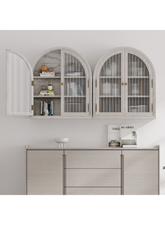 Chogori Modern 2-Door Arch Wall Cabinet Over Toilet, White Bathroom Storage Organizer with 2 Adjustable Shelves, Space-Saving Mounted Cabinet for Towels, Cosmetics & Medicine - Image 3