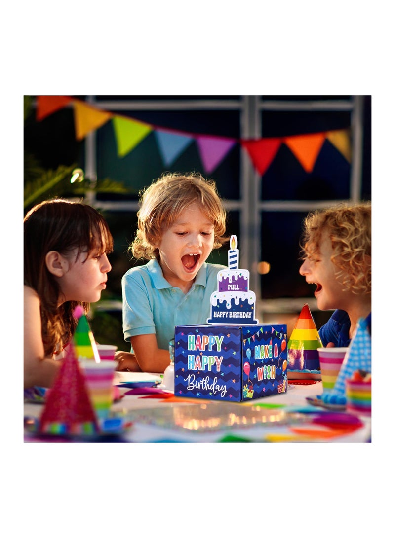 SYOSI Happy Birthday Money Box for Cash Gift Pull, Surprise Money Gift Boxes for Kids Adults with Pull Out Happy Birthday Day Card and 100Pcs Transparent Bags, Fun Ways to Give Cash as A Gift - Image 2