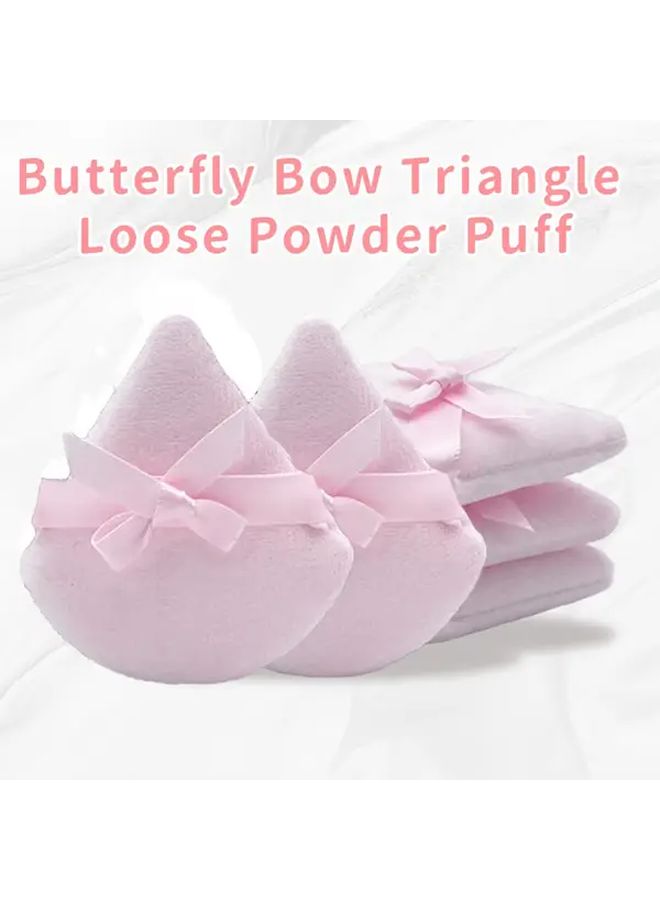 6pcs Double Sided Flocked Makeup Sponges With Bow Design Portable Beauty Tool - Image 3