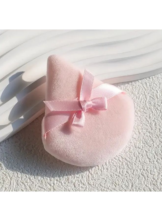 6pcs Double Sided Flocked Makeup Sponges With Bow Design Portable Beauty Tool - Image 1